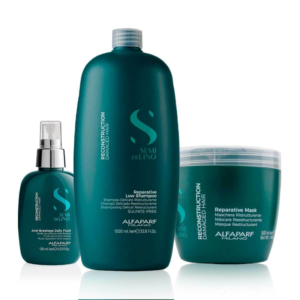 ALFAPARF SEMI DI LINO – Reparative Trío – Shampoo 1L + Mask 500 ml + Anti-Breakage Fluid 125 ml