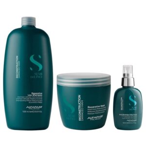 Shampoo 1000ml + Mascarilla 500ml + Fluido Para Cabello Dañado Alfaparf Reconstruction